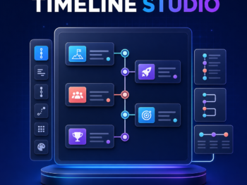 Timeline Studio visual WordPress timeline editor with connected milestone layouts